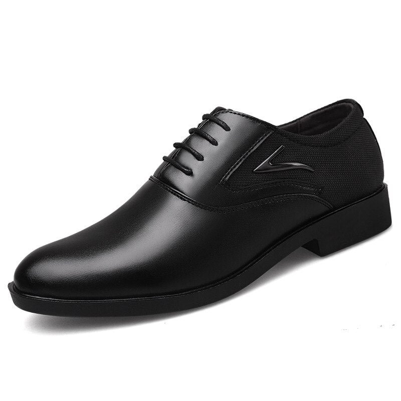 Luxury Brand PU Leather Fashion Men Business Dress Loafers Pointy Black Shoes Oxford Breathable Formal Wedding Shoes tyu78