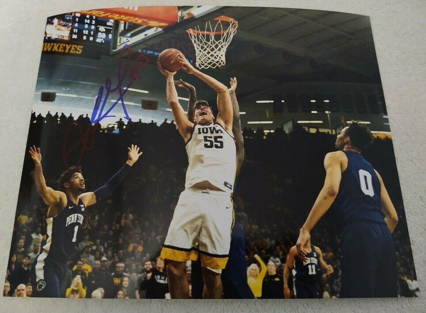 LUKA GARZA IOWA HAWKEYES SIGNED AUTOGRAPHED 8x10 Photo Poster painting COA DETROIT PISTONS 1