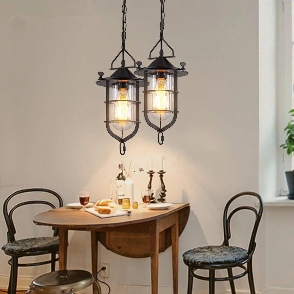 Vintage Industrial Wind Single Head Pendant Lights For  Cafe Restaurant Bar Balcony Corridor Decorative Hanging Lamp