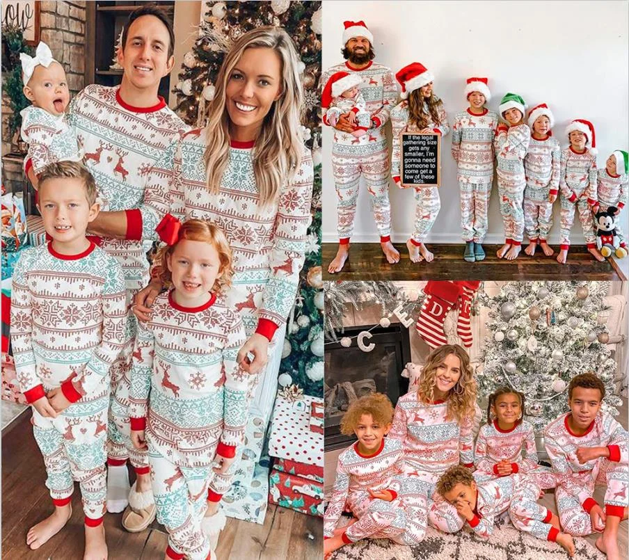 Christmas Colorblock Reindeer Family Pajamas