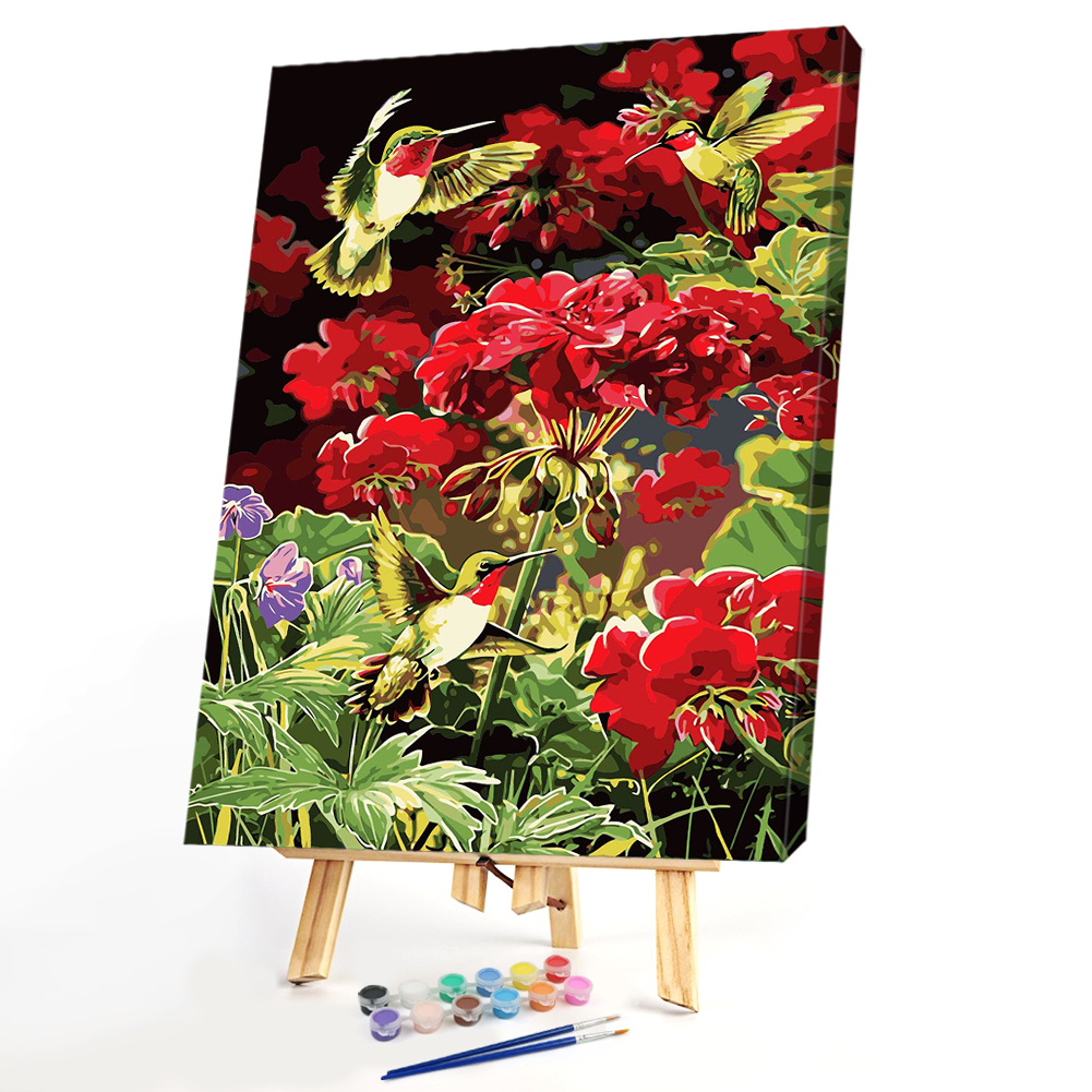 

40*50CM - Paint By Numbers - Hummingbirds Industriously Gather Nectar, 501 Original