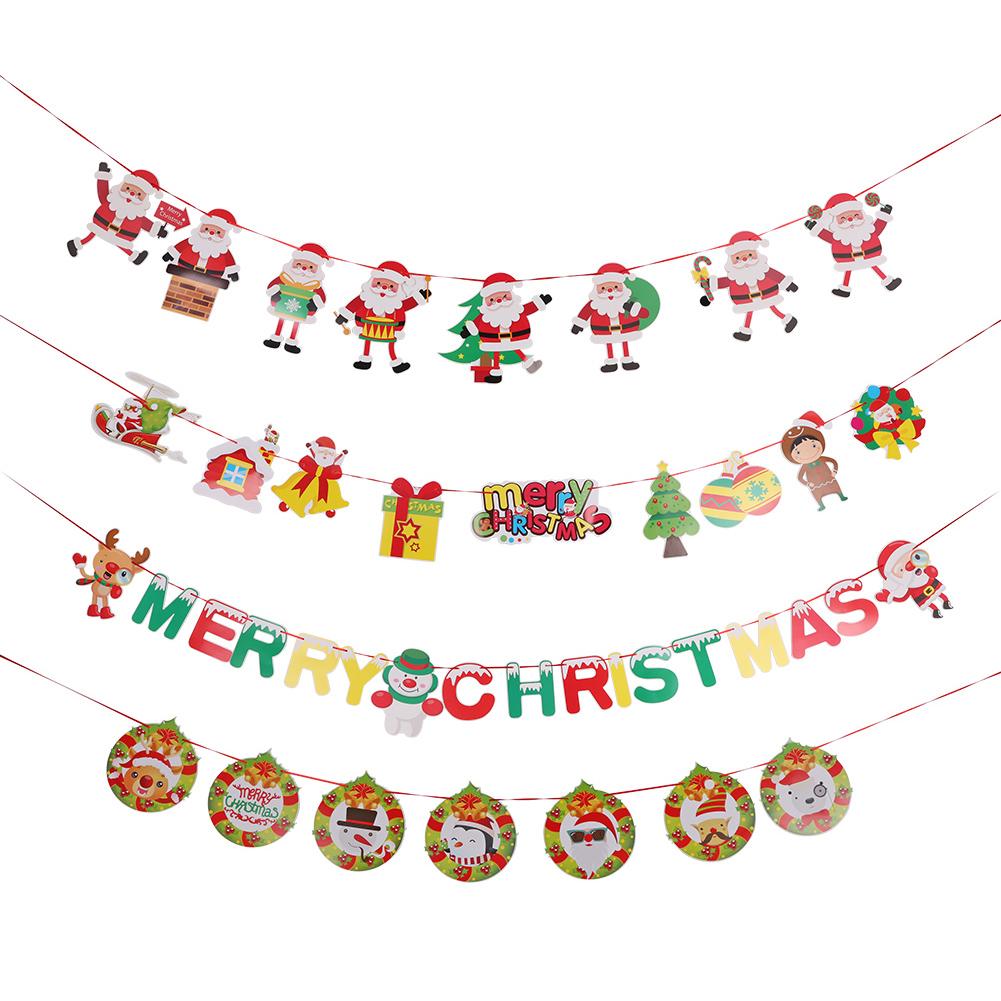 

Christmas Xmas Pull Flag Pennant Shopping Malls Shops Party Hanging Banners, Blessing word, 501 Original