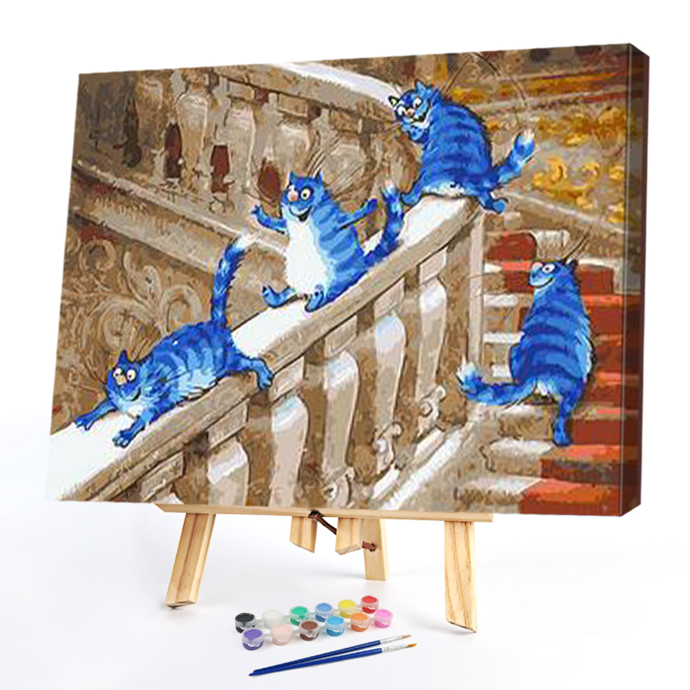

50*40CM - Paint By Numbers - Blue Cat, 501 Original