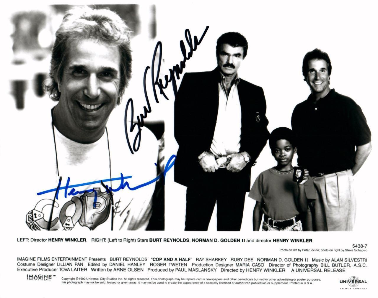 Henry Winkler Burt Reynolds signed 8x10 Photo Poster painting autographed good looking plus COA