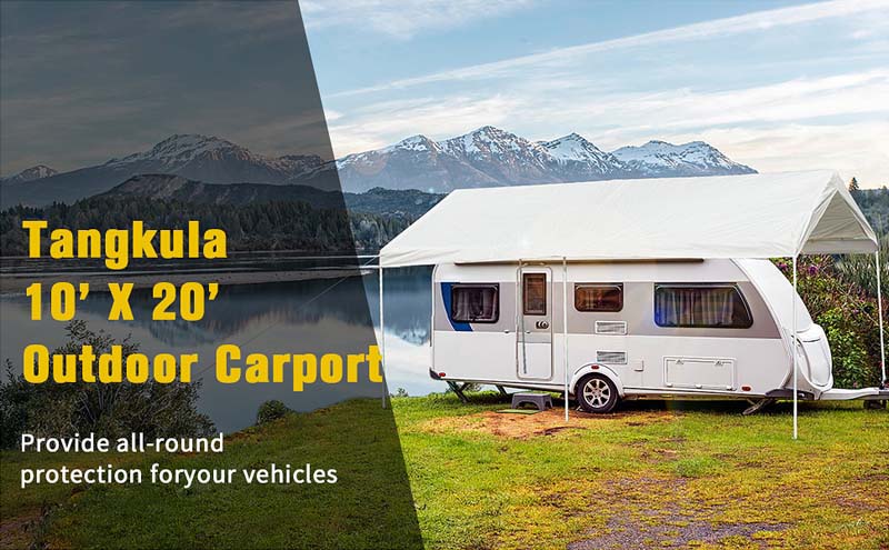 Eletriclife 10 x 20 Feet Steel Frame Portable Car Canopy Shelter