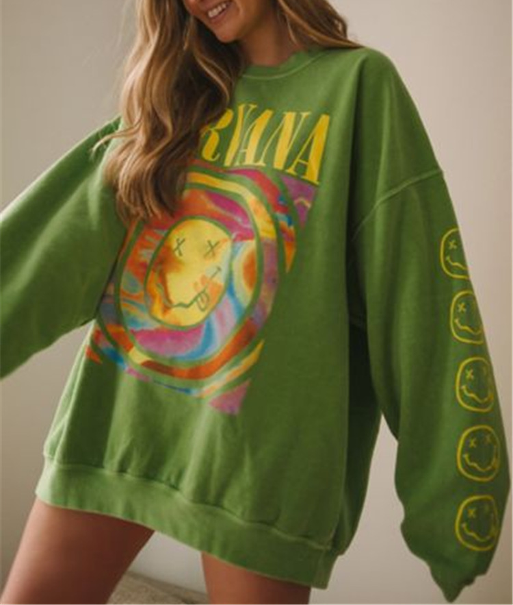 Round Neck Casual Fashion Letter Print Women's Sweatshirt