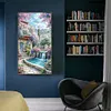 Paysage de cabine-perceuse ronde peinture au diamant-40 * 70cm (grande taille)