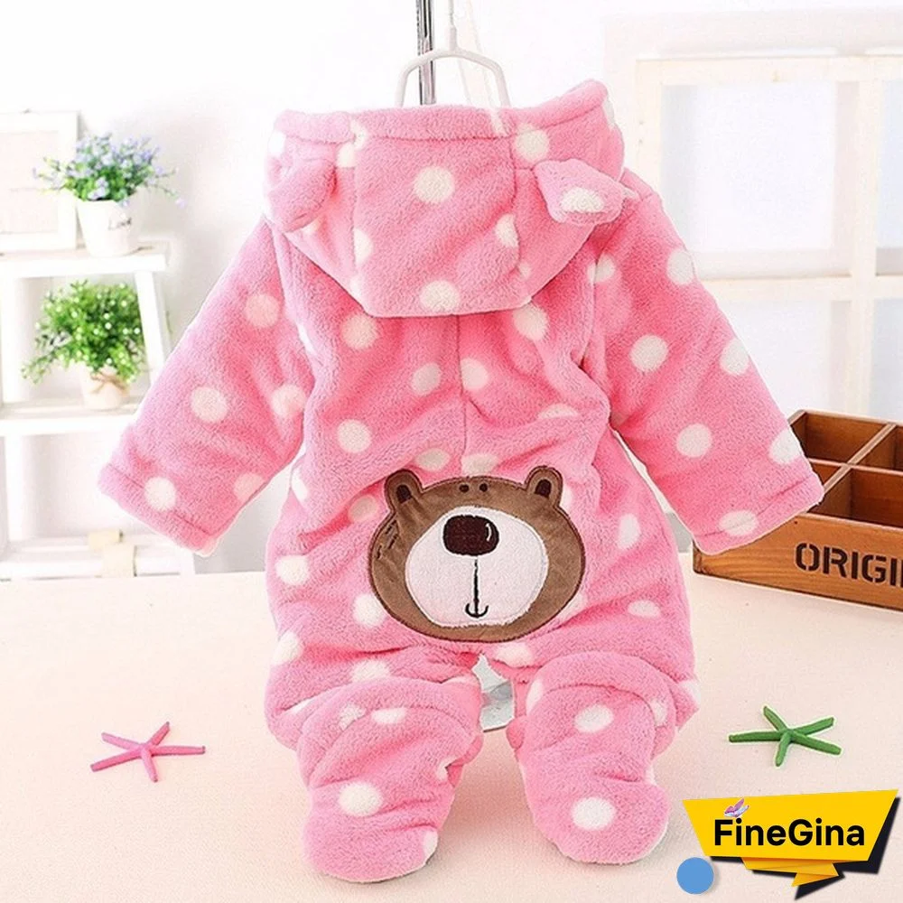 Newborn Baby Romper Coral Fleece Winter Rompers Cartoon Infant Clothes Snowsuit Babies Jumpsuits