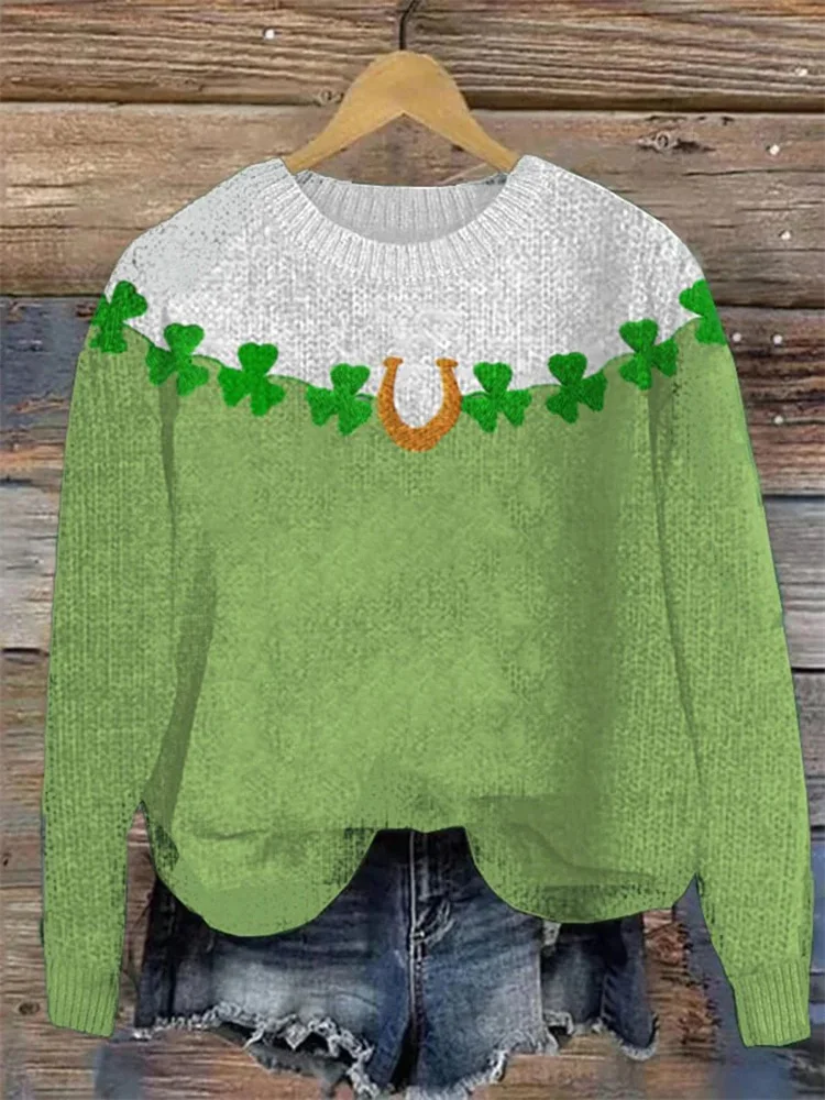 VChics St Patricks Day Art Print Cozy Sweater
