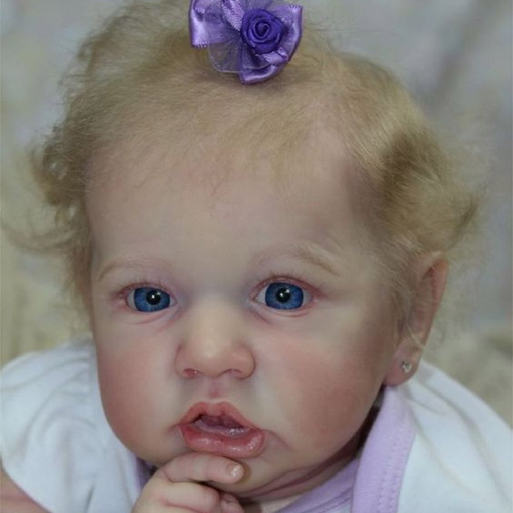 [Mini Doll] 12'' Cute Realistic Newborn Silicone Baby Doll Cara, Real Lifelike Reborn Baby Dolls Girl