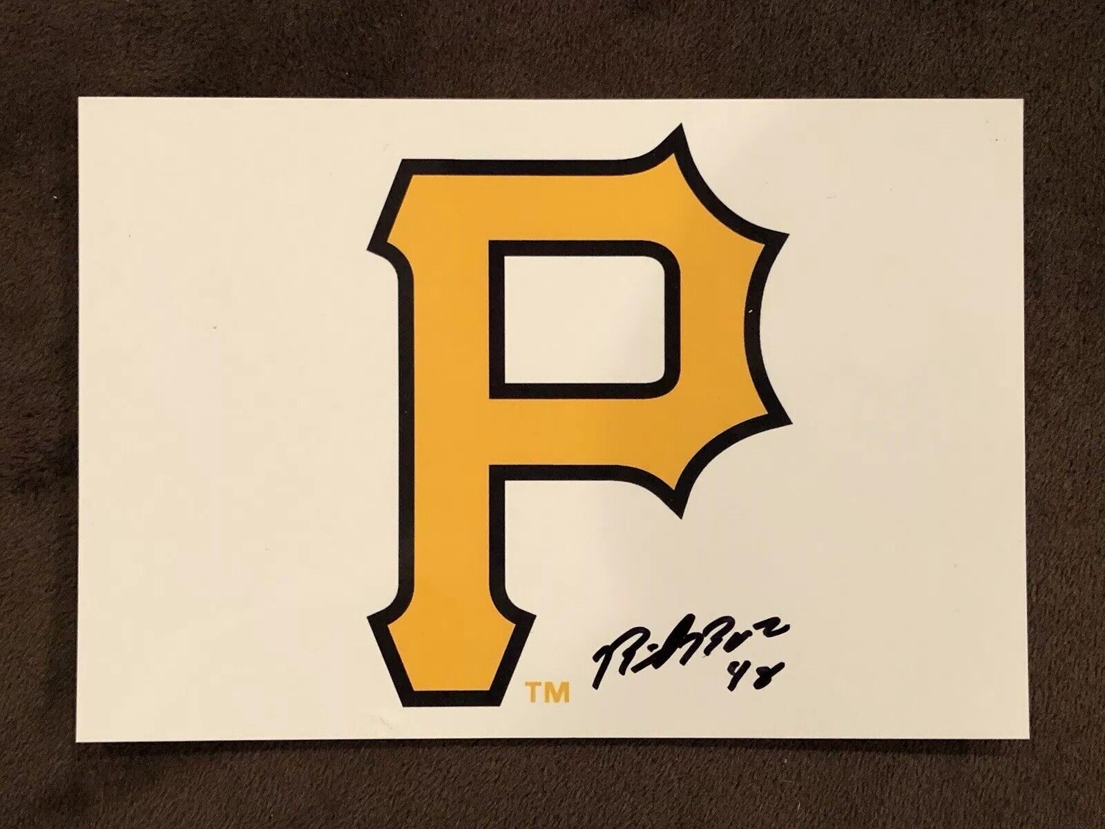 Richard Rodríguez Pittsburgh Pirates Hand SIGNED 4x6 Logo Photo Poster painting AUTOGRAPH