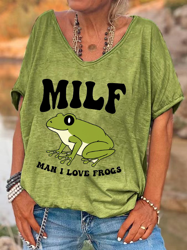 MILF Man I Love Frogs Vintage Loose T-shirt