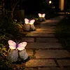 Solar Butterfly Garden Statue Waterproof Imitation Stone Landscape Light for Outdoor Yard Patio Decor for Women Mom Grandma