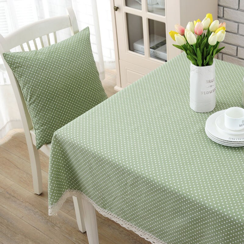 Polka Dot Table Mat Bohemian Style Cotton and Linen Tablecloth Coffee Table Decoration