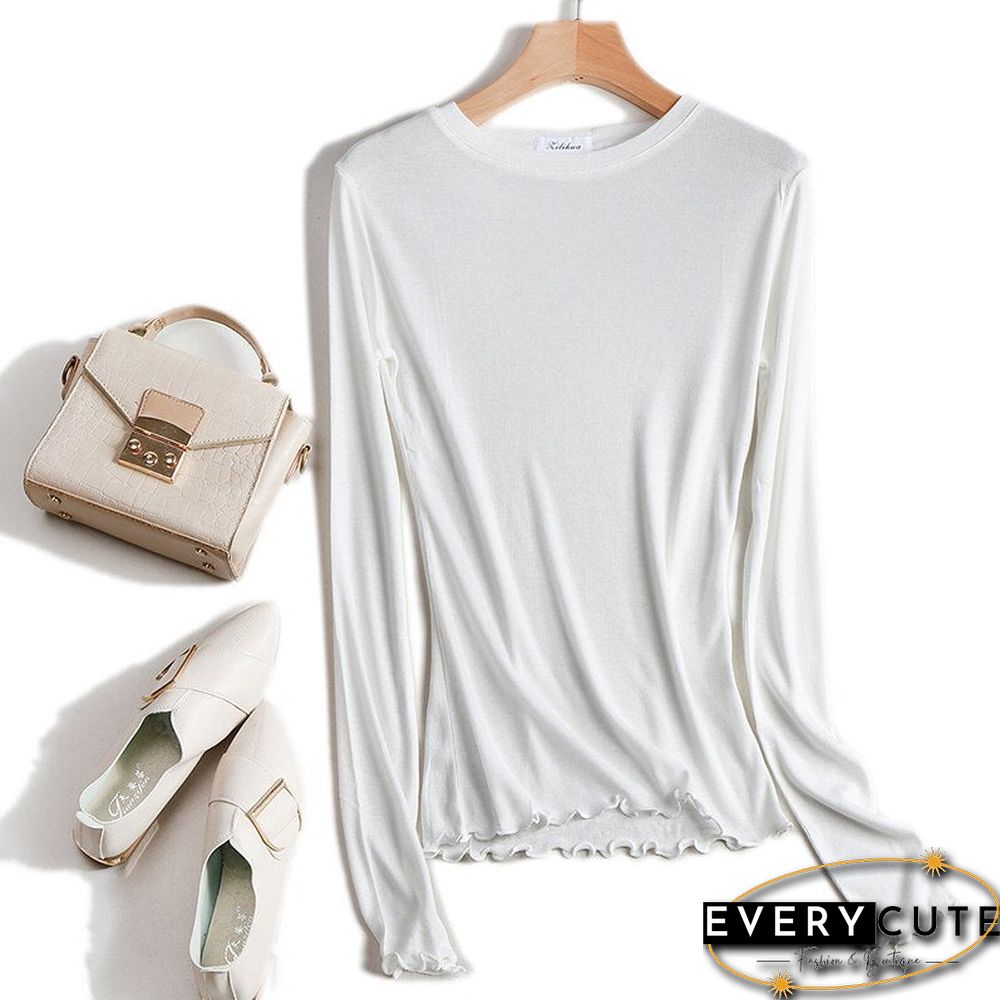 Christmas Gift Slim Sexy Thin T-shirt See Through High Elasticity T Shirt Women Long Sleeve Tshirt Summer Tops Korean Fashion Clothing To