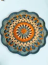 Crochet Colorful Mandala Coaster Handmade DIY Material Package with Crochet Hook
