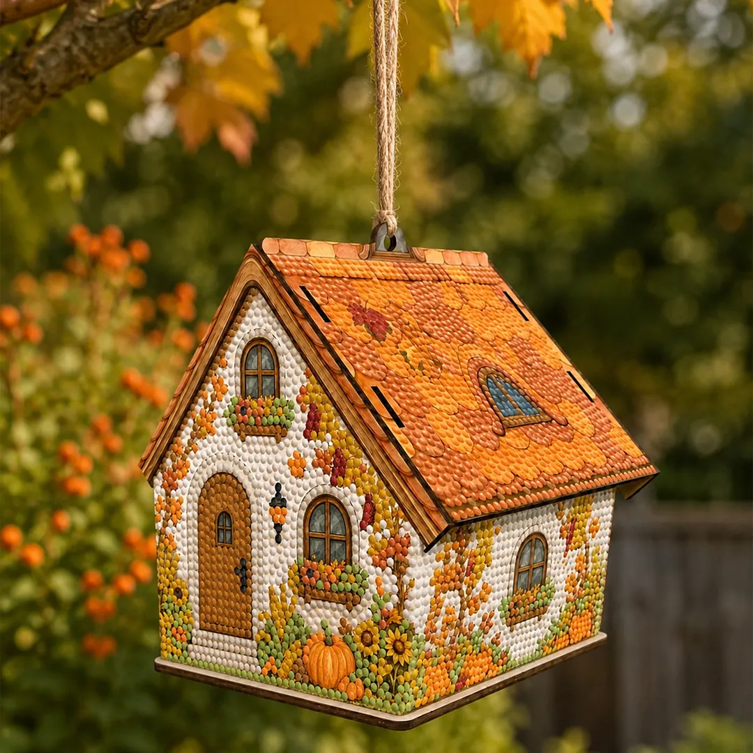 DIY Wooden House Diamond Art Painting Kit for Adults Home (Autumn Harvest)