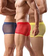 Men's Boxer Briefs Sexy Mesh Breathable Underwear Cool See-Through Soft Underpants