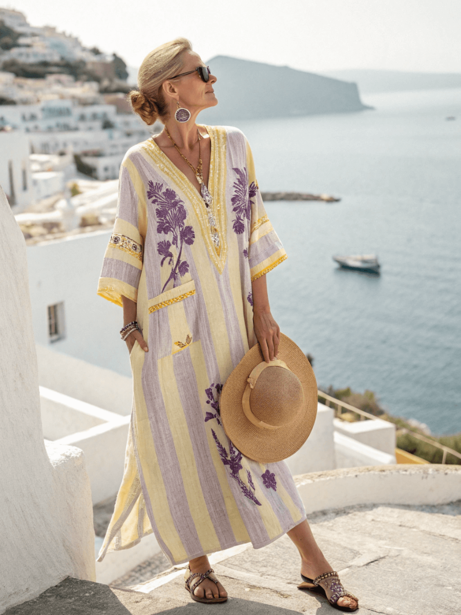 Women's Linen Solid Color Loose Dress