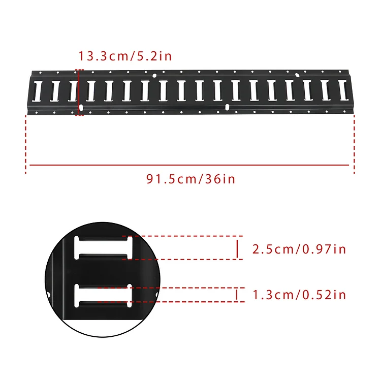 SEBLAFF Black E Track 3 Ft Tie Down Bar Rail Kit 4-Pack Loads Up to 2,000 Lbs Replacement for Fixing Garages Vans Trailers Motorcycle Tie Downs ATV Mountings