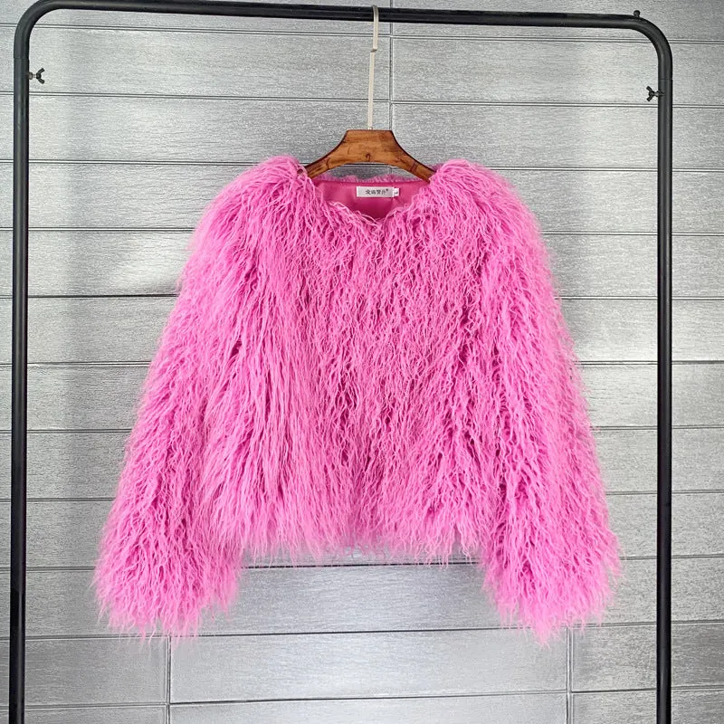 Brownm Fur Faux Korean Style Solid Color Tan Coats