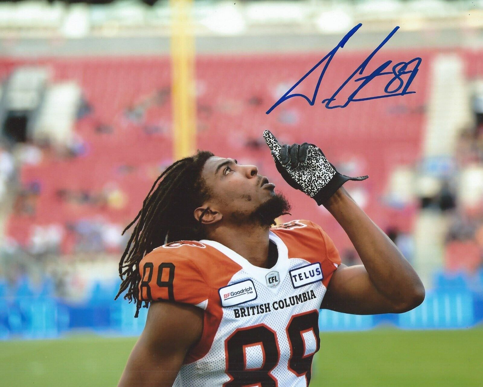 Duron Carter Signed 8x10 Photo Poster painting BC Lions Autographed COA