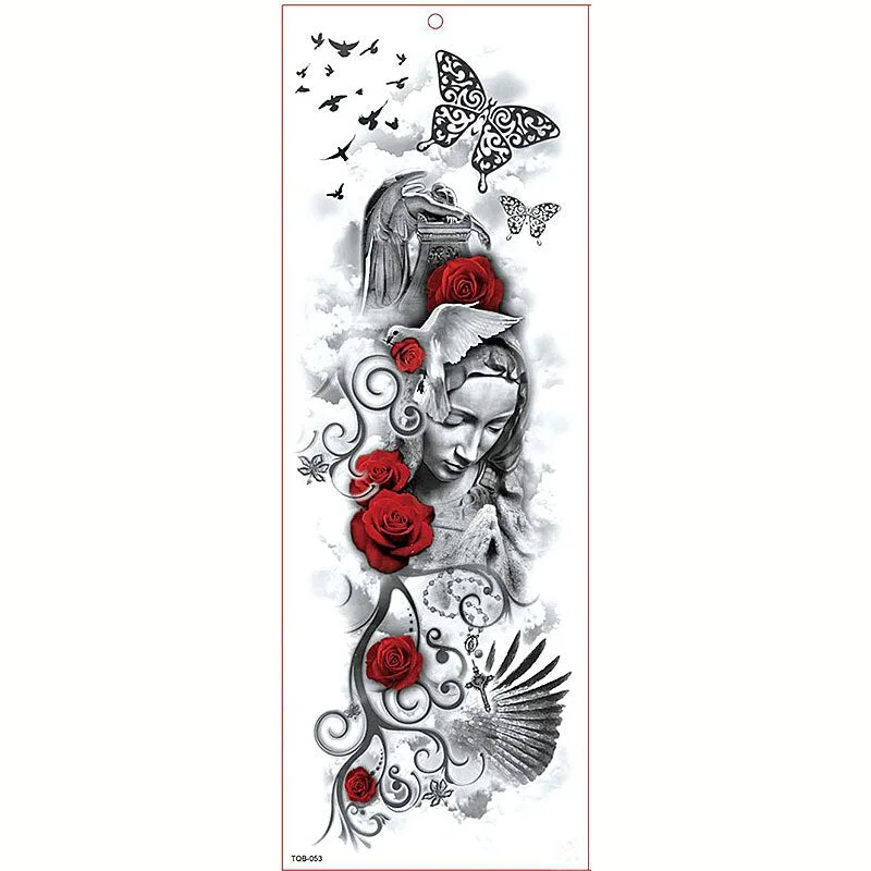 Large Arm Sleeve Tattoo Waterproof Temporary Tattoo Sticker Tiger Butterfly Men Full Flower Tatoo Body Art Tattoo Girl