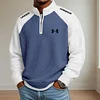 Men's Casual Sports Half-Zip Stand-Collar Sweatshirt