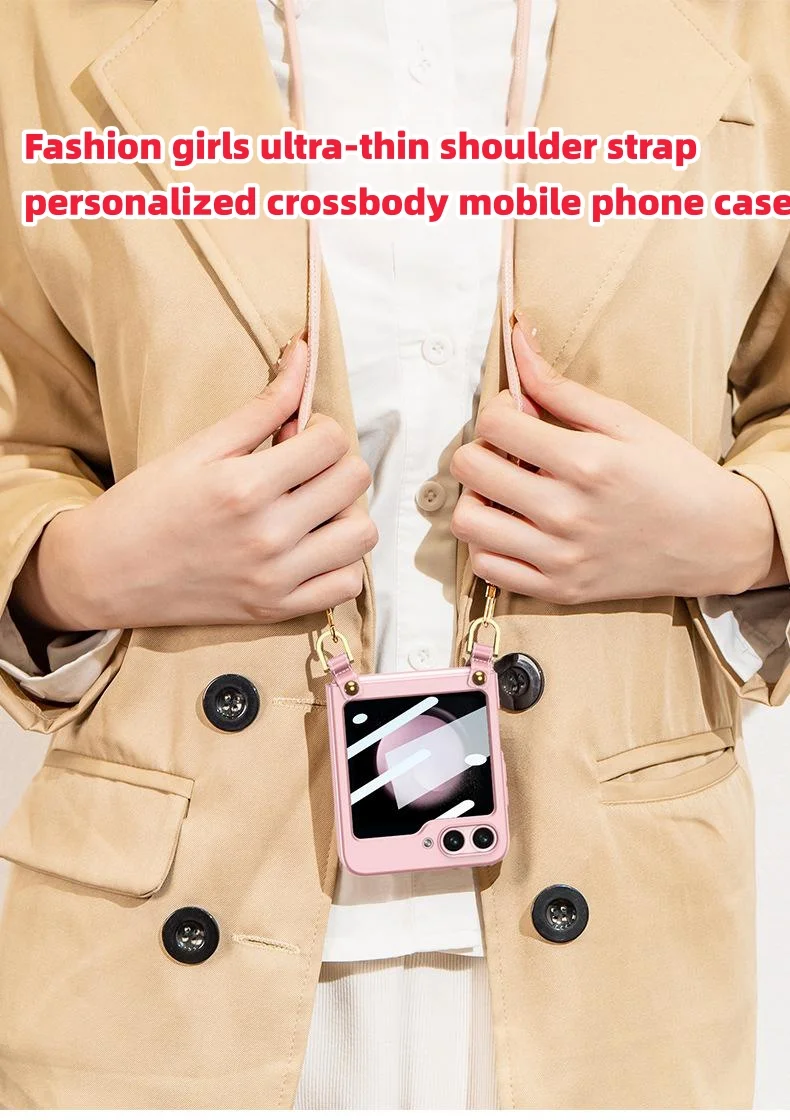 Suitable for Samsung Galaxy Z Flip5\6 Fashion Girls Ultra-thin Strap New Personality Crossbody Strap Mobile Phone Case