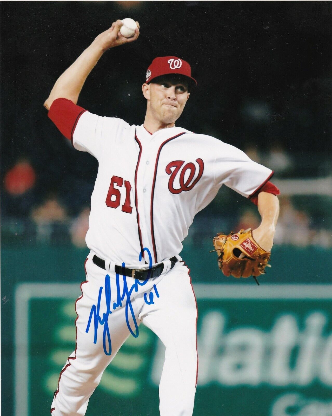 KYLE MCGOWIN WASHINGTON NATIONALS ACTION SIGNED 8x10