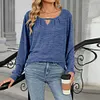 Gioiacombo&trade; Top T-shirt a maniche lunghe larghe da donna