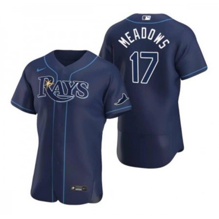 Men's Tampa Bay Rays #17 Austin Meadows Navy Flex Base Stitched Jersey FXPT