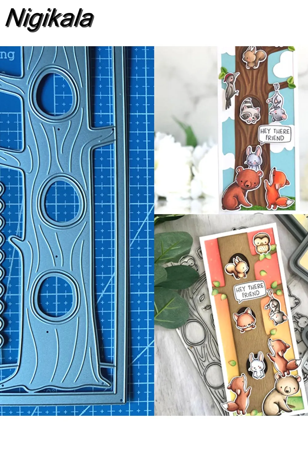 Nigikala Goddess Metal Cutting Dies High-Rise Tree Scene Diy Scrapbooking Photo Album Decorative Embossing Paper Card Crafts