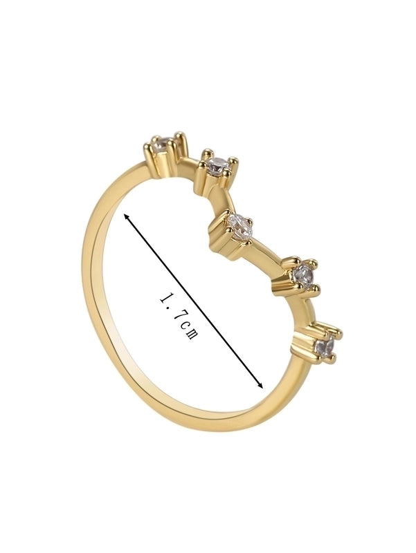 Copper 18K Gold Plated Minimalist Inlay Geometric Malachite Zircon Rings