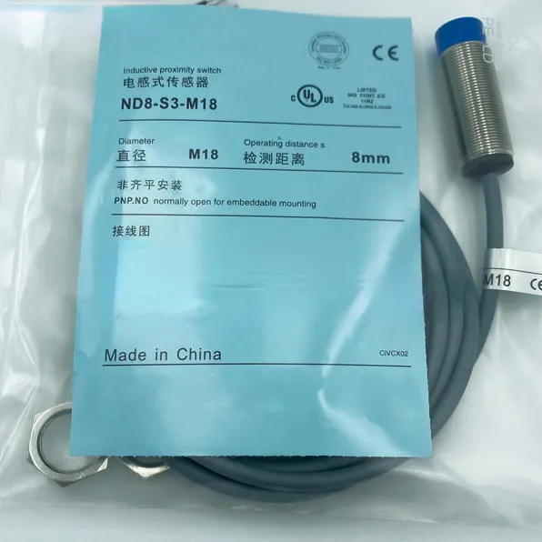 Inductive Proximity Switch ND8-S3-M18 DC Three Wire PNP Normally Open ...