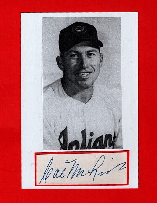 1959 CAL McLISH-CLEVELAND INDIANS VINTAGE AUTOGRAPHED CUT W/ Photo Poster painting-(d.2010)