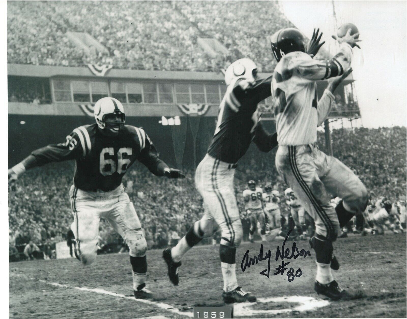 ANDY NELSON BALTIMORE COLTS 1958 NFL CHAMPIONS RARE SIGNED Photo Poster painting