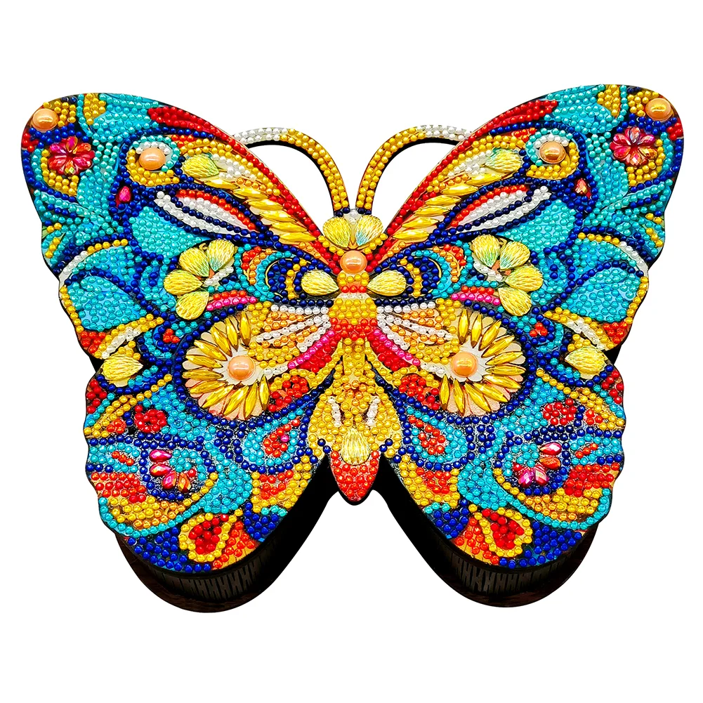 DIY Butterfly Diamond Painting Wood Jewelry Box Kit for Adults Kids