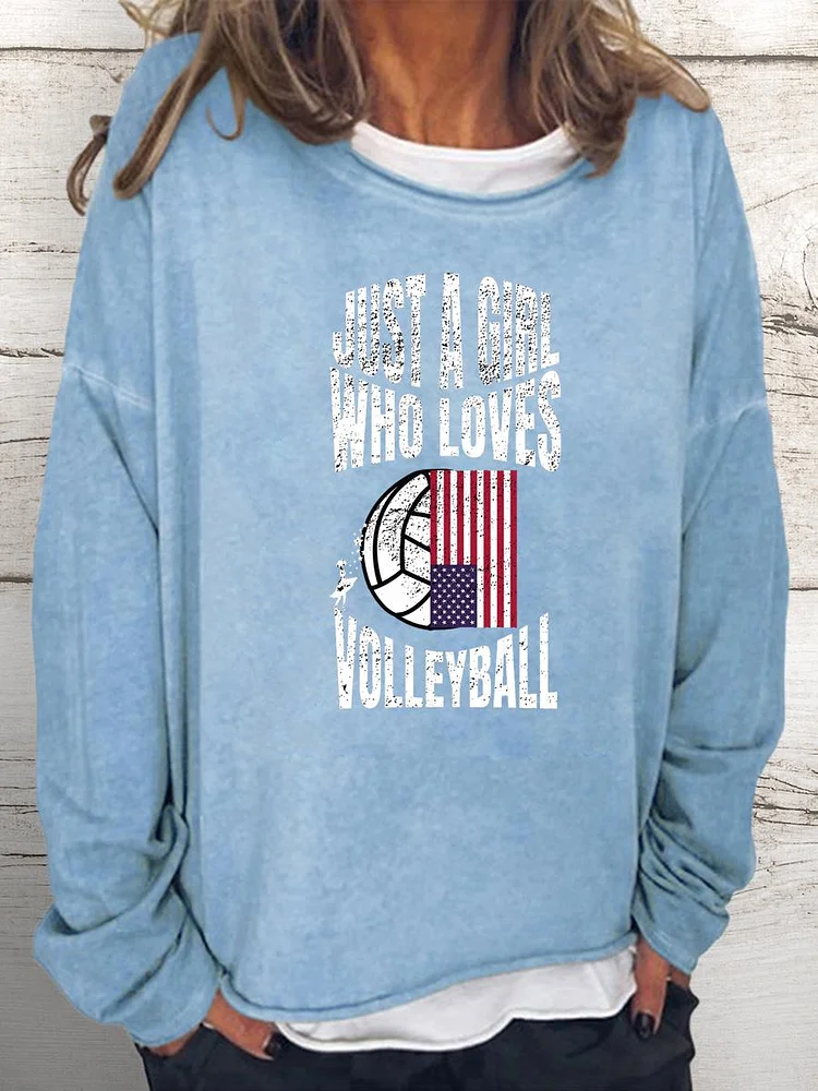 Just A Girl Who Loves Volleyball Women Loose Sweatshirt-Annaletters