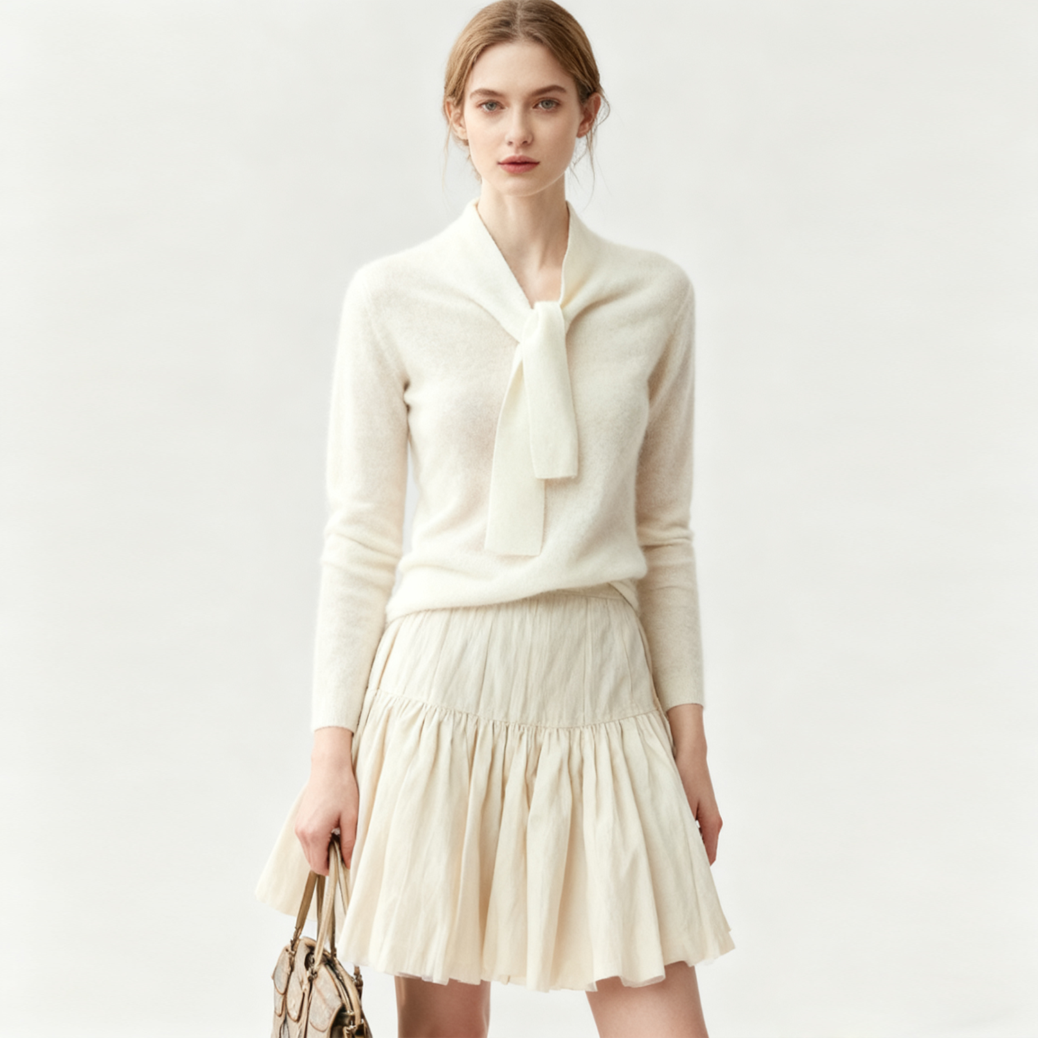  Women's Cowl Neck Cashmere Sweater Cozy ＆ Soft REAL SILK LIFE