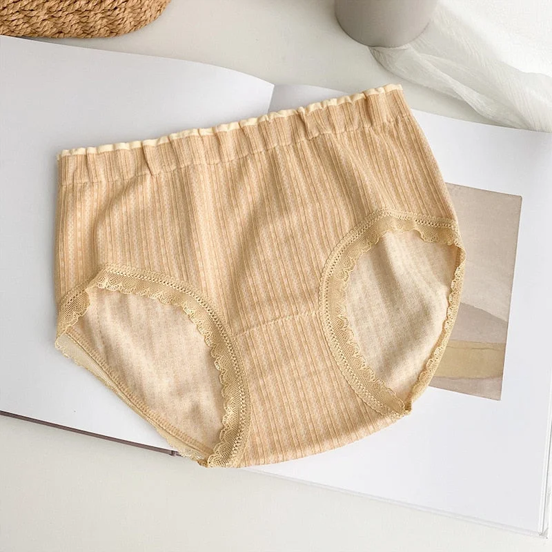 New Women's Cotton Underwear Sexy Lace Panties Fashion Girl Comfort Briefs Middle Waist Seamless Underpants Female Lingerie