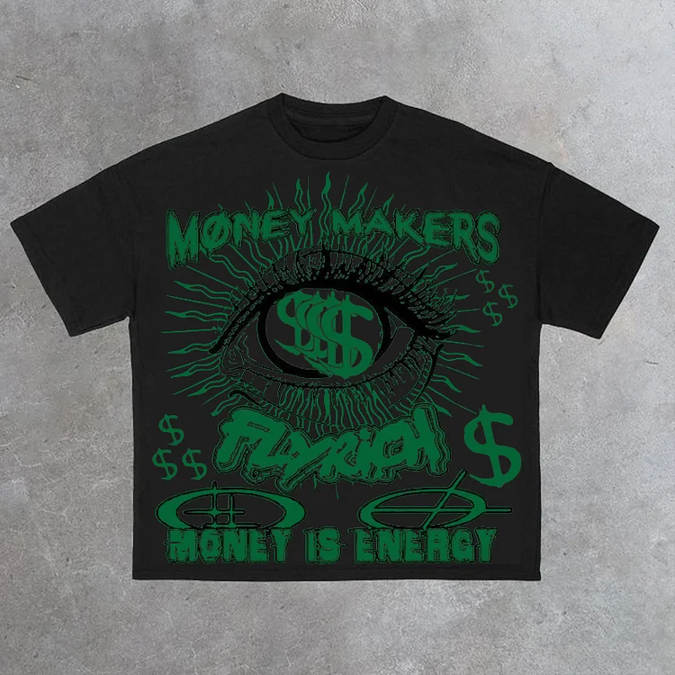 VChics Money Makers Graphics Fly Rich Printed Casual T-Shirt