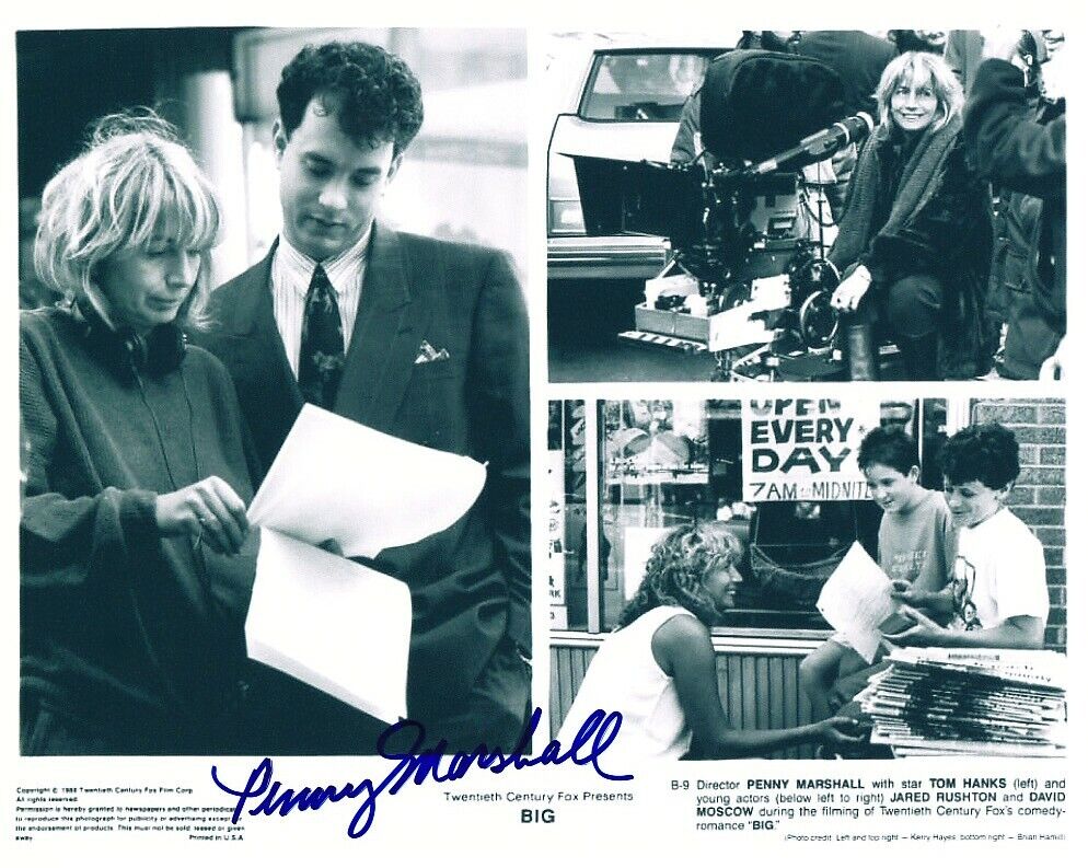 PENNY MARSHALL hand-signed BIG 8x10 authentic w/ coa DIRECTOR AND STAR TOM HANKS