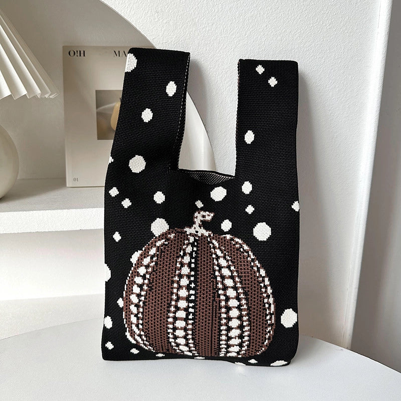 Halloween Medium Polyester Square Open Straw Bag