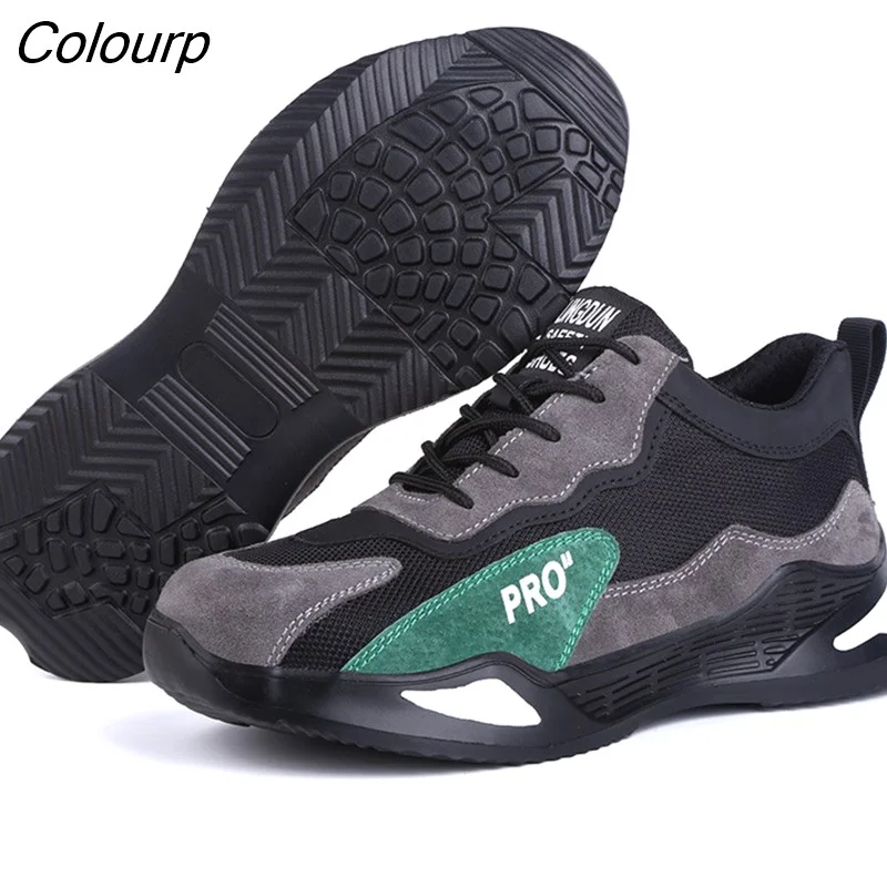 Colourp Safety Shoes Men Steel Toe Cap Puncture-Proof Anti-smash Women Boots Sport Warm Indestructible Wear Lightweight Botines