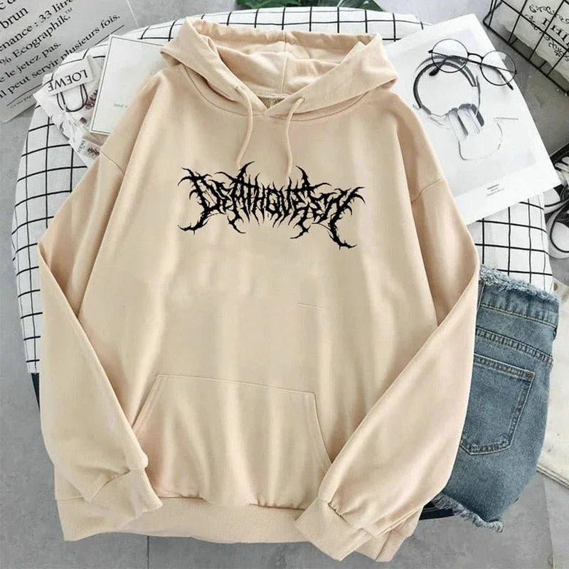 Gothic Oversized Hoodie Long Sleeve Harajuku Sweatshirt Women Men Aesthetic Hip Hop Vintage Autumn Winter Hooded Pullovers Tops