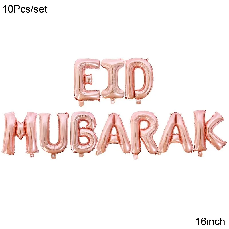 1Set Eid Mubarak Balloons Moon Star Ramadan Kareem Decoration Helium Foil Globos Banners Muslim Islamic Festival Party DIY Decor