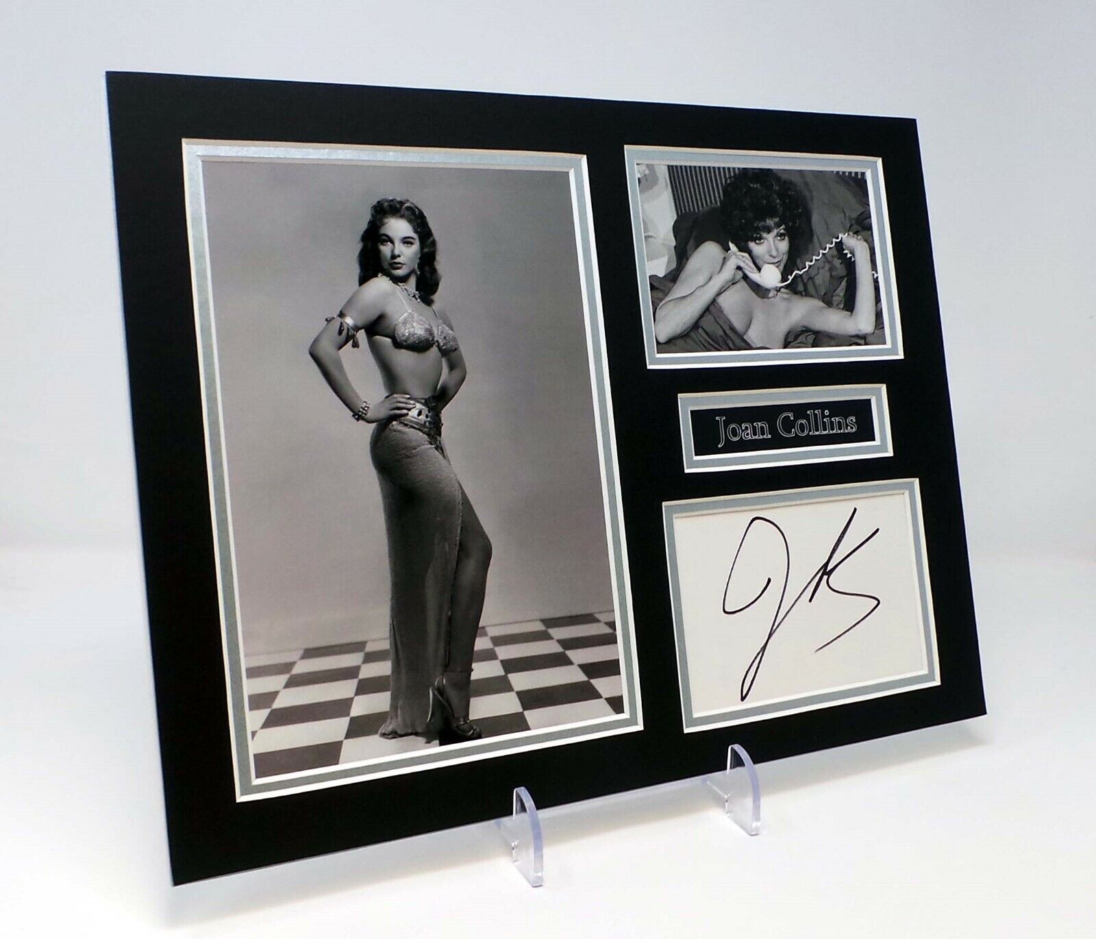 Joan COLLINS Signed Mounted Photo Poster painting Display AFTAL COA Actress & Author