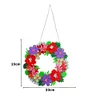 5D DIY Dot Drill Diamond Painting Flower Wreath Kit with Chain Art Pendant Kit