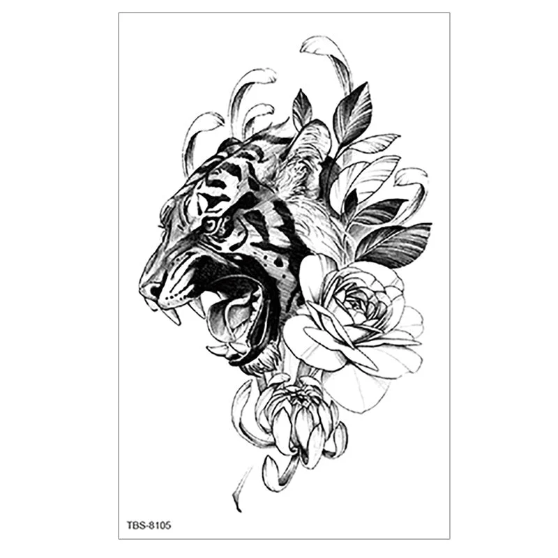 Waterproof Temporary Tattoo wolf tiger totem Fake Tatto Flash Tatoo cross angel Hand Arm middle size art Tattoos for Women men
